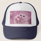 Glamorous Princess Cat Using Pink Telephone        Truckerkappe (Vorderseite)