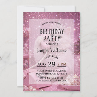 Glamorous Princess Cat Using Telephone             Einladung