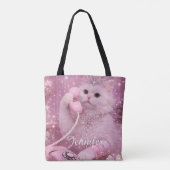 Glamorous Princess Cat Using Telephone             Tasche (Rückseite)