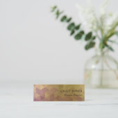 GLAMOROUS PURPLE GOLD FAUX TRIANGULAR PATTERN MINI VISITENKARTE (Stehend Vorderseite)
