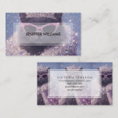 Glamorous Queen Cat Sparkling Fantasy Portrait     Visitenkarte (Vorne/Hinten)