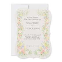 Glamorous Regency Garden Wedding Invitations 