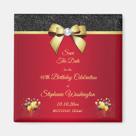 Glamorous Romantic Elegance Birthday Save the Date Magnet