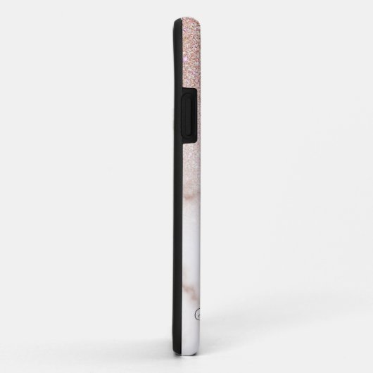 Glamorous Rose Gold White Glitter Marble Gradient Case-Mate iPhone Hülle (Hinten/Rechts)