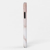 Glamorous Rose Gold White Glitter Marble Gradient Case-Mate iPhone Hülle (Hinten/Rechts)