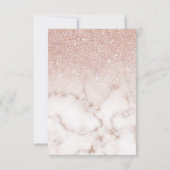 Glamorous Rose Gold White Glitter Marble Gradient Dankeskarte (Rückseite)