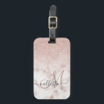 Glamorous Rose Gold White Glitter Marble Gradient Gepäckanhänger<br><div class="desc">Dieses elegante und mädchenhafte Design ist perfekt für die trendige und stilvolle Mode. Es verfügt über ein Imitat gedruckt Rose Gold funkelnd Glitzer ombre Farbverlauf auf einer Rose rosa und weiß Marmor Stein Muster Hintergrund. Es ist glamourös, elegant, luxuriös, modern und elegant. ***WICHTIGE HINWEIS FÜR DESIGN: Für individuelle Designanfragen, wie...</div>