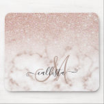 Glamorous Rose Gold White Glitter Marble Gradient Mousepad<br><div class="desc">Dieses elegante und mädchenhafte Design ist perfekt für die trendige und stilvolle Mode. Es verfügt über ein Imitat gedruckt Rose Gold funkelnd Glitzer ombre Farbverlauf auf einer Rose rosa und weiß Marmor Stein Muster Hintergrund. Es ist glamourös, elegant, luxuriös, modern und elegant. ***WICHTIGE HINWEIS FÜR DESIGN: Für individuelle Designanfragen, wie...</div>