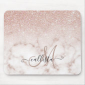 Glamorous Rose Gold White Glitter Marble Gradient Mousepad (Vorne)
