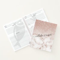 Glamorous Rose Gold White Glitter Marble Gradient