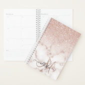 Glamorous Rose Gold White Glitter Marble Gradient Planer (Anzeige)