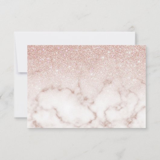 Glamorous Rose Gold White Glitter Marble Gradient Save The Date (Rückseite)