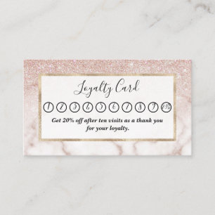 Glamorous Rose Gold White Glitter Marble Gradient Treuekarte