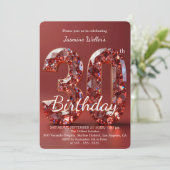 Glamorous Ruby Red Diamond 30th Birthday Einladung (Stehend Vorderseite)