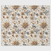 Glamorous Silver Gold Flourish Christmas Geschenkpapier (Flach)