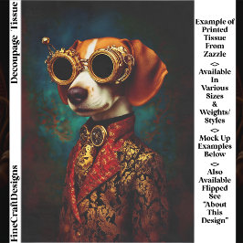 Glamorous Steampunk Beagle Dog EZ5L Decoupage Seidenpapier