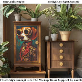 Glamorous Steampunk Beagle Dog EZ5L Decoupage Seidenpapier