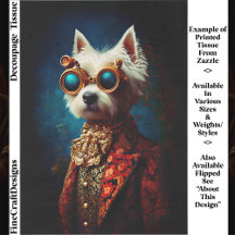 Glamorous Steampunk Westie Dog EZ6L Decoupage