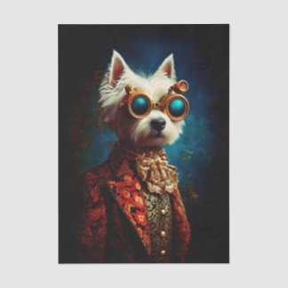 Glamorous Steampunk Westie Dog EZ6R Decoupage Seidenpapier