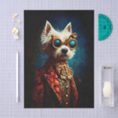 Glamorous Steampunk Westie Dog EZ6R Decoupage Seidenpapier (Handwerk)