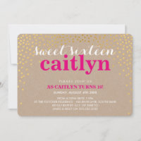 GLAMOROUS SWEET 16 rustikale Goldkonfetti