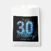 Glamorous Teal Blue Black Diamond 30th Birthday Geschenktütchen (Vorderseite)
