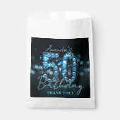 Glamorous Teal Blue Diamonds Sparkle 50th Birthday Geschenktütchen (Vorderseite)