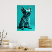 Glamorous Yorkie Dog Portrait – Stylish Diamond Poster (Küche)