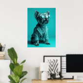 Glamorous Yorkie Dog Portrait – Stylish Diamond Poster (Heimbüro)