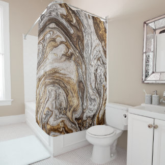 Glamour 001 flüssige Brauntöne Duschvorhang