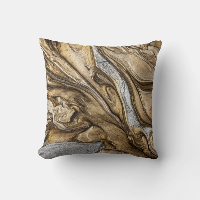 Glamour 002 flüssige Brauntöne Kissen (Vorderseite)