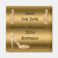 Glamour 30. Save the Date Gold Stiletto