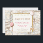 Glamour 40. Party Gold Confetti Flutes Balloons Einladung<br><div class="desc">So können Sie sich ein Bild von dem Party machen, das Sie auch mit diesem stilvollen Design eingeladen haben. Ihre Details in einem goldenen Imitat glitzern an einem wirbelhaften Hintergrund mit Goldkonfetti, Champagnerflöten und Ballons. Personalisieren Sie den Text einfach auf Ihre eigenen Daten, und Sie können auch die Schriftart und...</div>