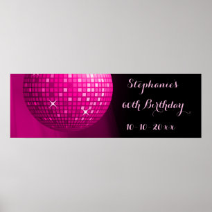 Glamour 60. Geburtstag Hot Pink Party Disco Ball Poster