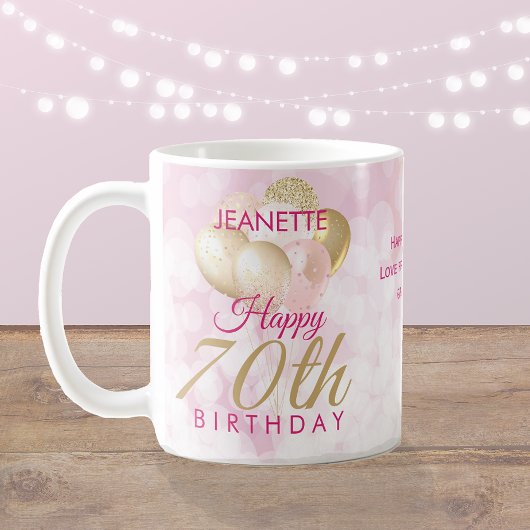 Glamour 70. Geburtstagsballon Kaffeetasse