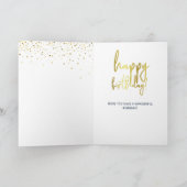 Glamour 80. Geburtstag Navy Gold Karte (Innenseite)