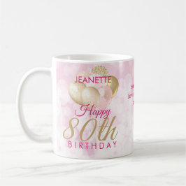 Glamour 80. Geburtstagsballon Kaffeetasse