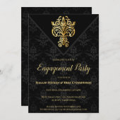 Glamour Abend Engagement Party Einladung (Vorne/Hinten)