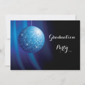 Glamour Abschluss Blue Party Diskothek Ball Einladung (Vorderseite)