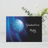 Glamour Abschluss Blue Party Diskothek Ball Einladung (Stehend Vorderseite)