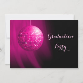 Glamour Abschluss Pink Party Diskothek Ball Einladung