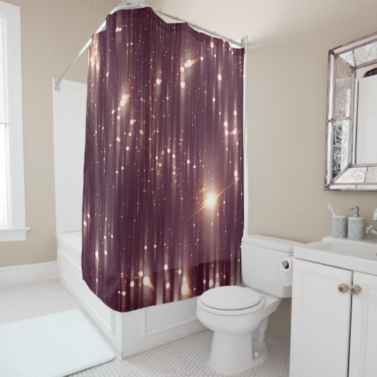 Glamour abstrakte rosa Lichter mit Glitzer Duschvorhang (Beispiel)