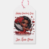 Glamour African American Cupid Geschenkanhänger (Rückseite)