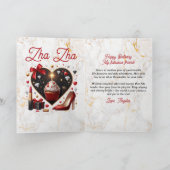 Glamour afrikanische Amerikanerin Red Birthday Karte (Innenseite)