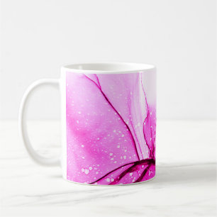 Glamour Alkohol Tinte. Rote weiche Leinwand. Pink Kaffeetasse