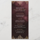 Glamour Art Deco Burgund Menükarte (Vorderseite)