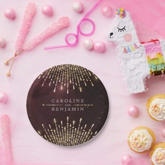 Glamour Art Deco Burgund Pappteller (Party)