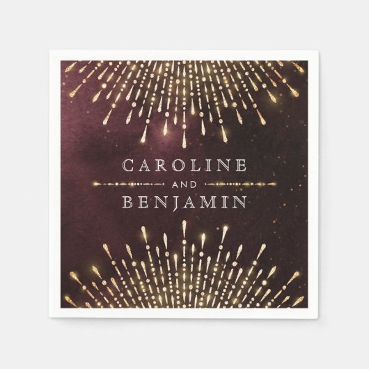 Glamour Art Deco Burgund Serviette (Vorderseite)