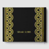 Glamour Art Deco Fan Wedding Gästebuch (Rückseite)