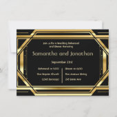 Glamour Art Deco Gold Schwarz Vintage Probe Einladung (Vorderseite)